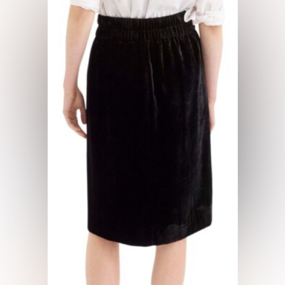 NWT J. Crew Black Velvet pull-on Skirt - Picture 3 of 5